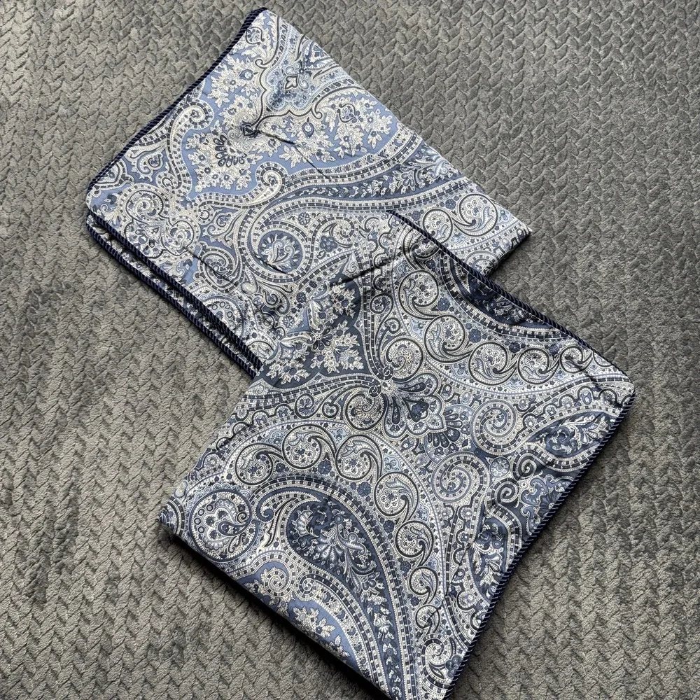 Ralph Lauren Paisley Blue w/Rope Edge Standard‎ Shams Set Of 2 Grandmillennial